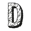 Letter D desert design vintage template