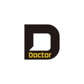 Letter d doctor talk symbol logo vector