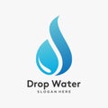 Letter D drop water logo design Royalty Free Stock Photo
