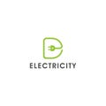 Letter D electricity plug vector logo design