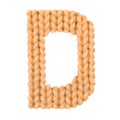 Letter D english alphabet, color orange