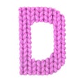 Letter D english alphabet, color pink