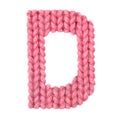 Letter D english alphabet, color red