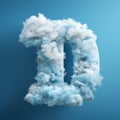 Dreamy Cloud Letter D On Blue Background - Meticulous Photorealistic Still Life