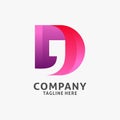 Letter D gradient logo design