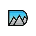 Letter d gradient mountain logo vector