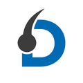 Letter D Hair Treatment Logo Design. Hair Care Logo Template Vector Template