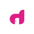 letter d home simple geometric lowercase logo