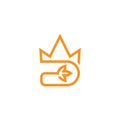 Letter d king golden crown logo vector