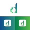 Letter D and leaf logo vector, Eco Logo Design. Letter D Vector Royalty Free Stock Photo