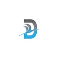 Letter D logo with pelican bird icon design Royalty Free Stock Photo