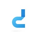 Letter D logo on white alphabet background