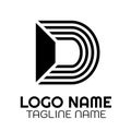 Letter D Modern Icon Monogram logo concept design