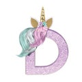 LETTER D // INITIAL // MONOGRAM - D - UNICORN 3D ALPHABET