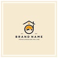 letter d mountain home logo design vector
