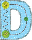 Letter D in Patchwork Style