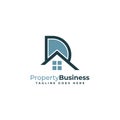 Letter D real estate logo, Property business logo for initial letter D or R