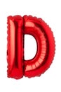 Letter D of red balloons