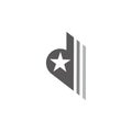 Letter d star motion arrow stripes geometric symbol logo vector