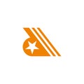 Letter d star motion stripes geometric symbol logo vector Royalty Free Stock Photo