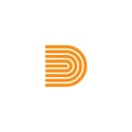 Letter d stripes motion lines simple geometric logo vector Royalty Free Stock Photo