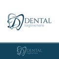 Letter D Tooth Dental Logo Design