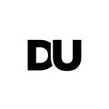 Letter D and U, DU logo design template. Minimal monogram initial based logotype