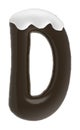 Letter D uppercase chocolate font with cream on top