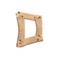 Letter D wood board font. plank and nails alphabet. Lettering of