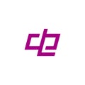 letter de simple purple geometric line logo vector
