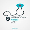 Letter design for International Nurses Day on the white background