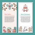 Letter Design Template for Santa, Christmas mail. Letterhead with Copy Space for Text and illustration of Mistletoe Royalty Free Stock Photo