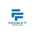 Letter double F logo design template