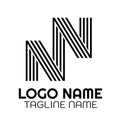 Letter double N Word Modern Monogram icon logo concept design