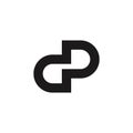 Letter dp simple infinity line logo vector