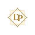 Letter DP simple monogram logo icon design.