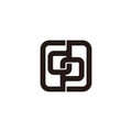 Letter dp square linked chain logo vector