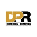 Letter DPR simple monogram logo icon design. Royalty Free Stock Photo