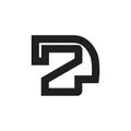 Letter dz simple geometric linear logo vector Royalty Free Stock Photo