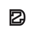 Letter dz simple geometric linear logo vector Royalty Free Stock Photo