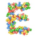 Letter E, from ABC Alphabet Wooden Blocks. 3D rendering Royalty Free Stock Photo