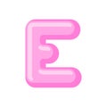 Letter E candy font. Caramel alphabet. lollipop lettering. Sweet