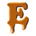 Letter E from caramel icon