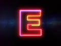 Letter E - colorful glowing outline