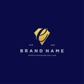Letter E diamond gold logo design Royalty Free Stock Photo