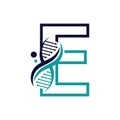 Letter E with DNA logo or symbol Template design vector