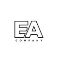 Letter E and A, EA logo design template. Minimal monogram initial based logotype