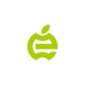 letter e eco apple fruit logo vector Royalty Free Stock Photo