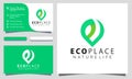 Letter E Eco Place Nature life colorful logo design vector illustration, business card template Royalty Free Stock Photo