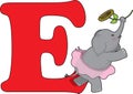 Letter E with an Elephant Royalty Free Stock Photo
